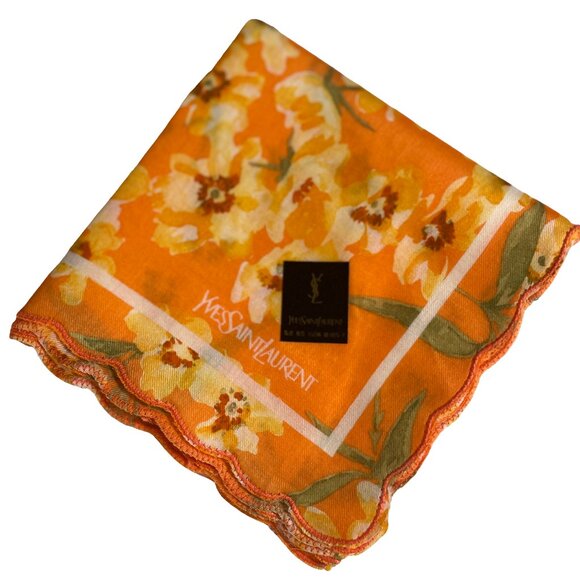 NWT Vintage Yves Saint Laurent Floral Scarf - Picture 1 of 9